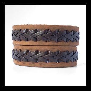 ❗️NEW❗️Genuine Leather Handcrafted Wood Grain Bracelet